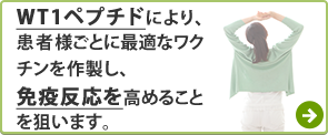 特許技術により、患者様ごとに最適なワクチンを作製し、免疫反応を高めます。