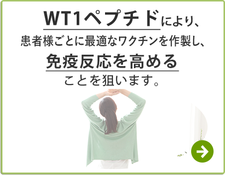 特許技術により、患者様ごとに最適なワクチンを作製し、免疫反応を最大限に高めます。