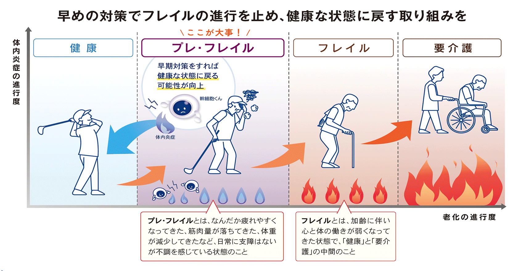 早めの対策でフレイルの進行を止め、健康な状態に戻す取り組みを